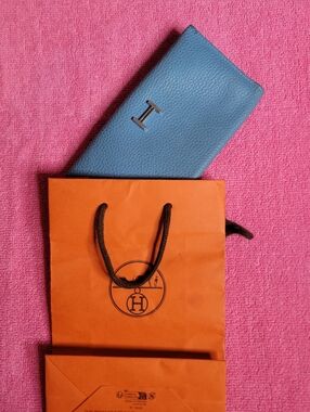 Hermes Blue Leather  Wallet